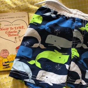 Old Navy Whale Swim Trunks 12-18 months 🐳